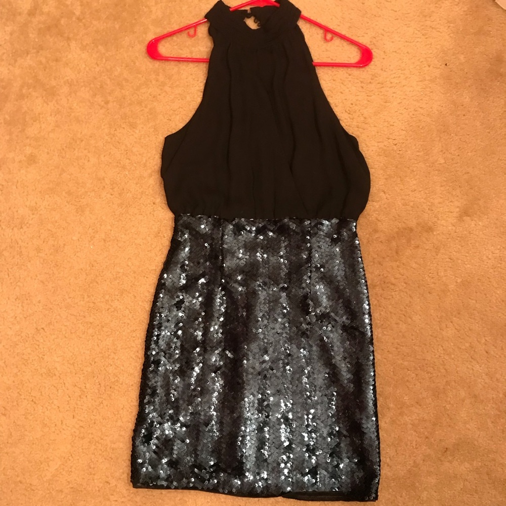 Forever 21 Blue Sequins Mini Dress